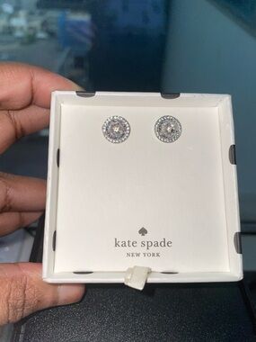 Kate Spade Clear Crystal Halo Stud Earrings